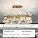 LED Crystal Pendant Light Oval 100cm Design