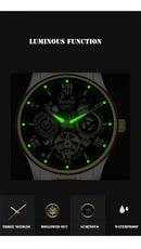 UTHAI Watch for Men – Luxury Quartz Waterproof Hollow Wristwatch