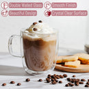DecorBites™ Double Wall Glass Coffee Cup 250/350ml Heat Resistant Latte Milk Lemon Juice