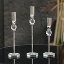 DecorBites™ Crystal Glass Candlestick Holder - Elegant Home Décor Accessory