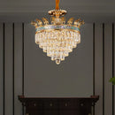 DecorBites™ Luxe Crystal Chandelier: Elegant Copper Living Room Dining Candle Light