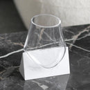 DecorBites™ Abstract Glass Vase with Marble Base for Home Decoration