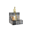 DecorBites™ Geometric Stair Crystal Ornament Metal Gold Sculpture