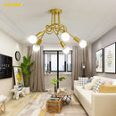 DecorBites™ Gold Black Sputnik Chandelier Pendant Light for Living Room Bedroom Farmhouse