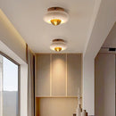 DecorBites™ LED Ceiling Lamp Natural Yellow Travertine Walnut Wood Ceiling Lights
