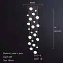 DecorBites™ Cobblestone Glass LED Pendant Lights for Villa Hotel Loft Stair Lamp
