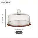 DecorBites™ Creative Wooden Cake Pan Food Storage Box with Glass Lid
