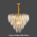 DecorBites™ Gold Metal Chain LED Pendant Lights for Modern Luxury Living Room