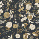 Modish Dark Wallpaper with Roses Chic