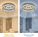 DecorBites™ Crystal LED Ceiling Fan with Remote Control Flush Mount Profile