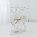 DecorBites™ Clear Glass Vase Irregularly Folded Handicraft Ornaments Hydroponic Flower Vases