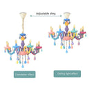 Pastel rainbow crystal chandelier kids bedroom candy light fixture