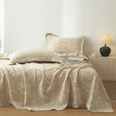DecorBites™ Cotton & Linen Bed Sheet Set: Luxury, Skin-Friendly, All Seasons, Queen & King Sizes