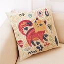 Beige cartoon cat linen pillowcase bedroom decor