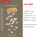 DecorBites™ Gold LED Butterfly Pendant Lights for Home Staircase, Living Room, Bedroom Chandeliers