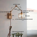 DecorBites™ LED Wall Lamp Rotatable Glass Walnut Swing Arms Hallway Stair Light