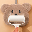 DecorBites™ Kids Bear Hand Towel: Soft Coral Velvet Absorbent Cleaning Cloth