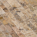 Scabos Ledger 3D Panel 6"x24" Natural Travertine Wall Tile - Full Truckload product shot angle view