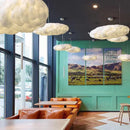 DecorBites™ Cloud Chandelier: Silk Cotton LED Suspension Nursery School Hanging Lamp