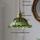 DecorBites™ Green Glass LED Pendant Light | Nordic Modern Copper Knob Switch Hanging Fixture