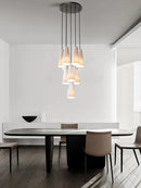 DecorBites™ Elegant White Glass Cup Chandeliers for Luxe Living Room