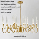 DecorBites™ Crystal Branch Chandelier: Nordic LED Pendant Light for Home Décor & Wedding Lighting