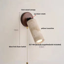 DecorBites™ Copper LED Wall Lamp: Modern Nordic Style Mirror Light with Travertine Switch