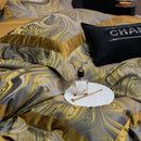 DecorBites™ Brocade Satin Jacquard Luxury Cotton Bedding Set - Duvet Cover, Sheet, Pillowcases