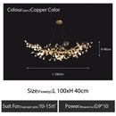 DecorBites™ Glass Crystal LED Branches Chandelier Pendant Light - Handmade Kapok Flower Decoration