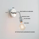 DecorBites™ Adjustable Arm LED Wall Light Fixture with Pull Chain Switch, White Glass