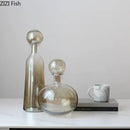 DecorBites™ Amber Glass Vase Hydroponics Desk Decoration Modern Home Decor