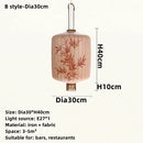 DecorBites™ Bamboo Lantern Pendant: Handmade Fabric Shade for Elegant Hotel and Restaurant Lighting