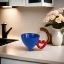 DecorBites™ Heart Ceramic Coffee Mug Tea Cup Set, Conical Dining Table Milk Juice Container
