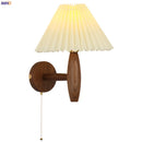 DecorBites™ Cream PVC LED Wall Lamps Japanese Walnut Wood Applique Murale