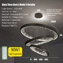 DecorBites™ Crystal LED Chandelier Circle Hanging Lamp - Modern Luxury Dimmable Lighting
