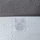 Gray geometric quilted egyptian cotton bedspread set bedroom