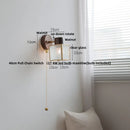 DecorBites™ LED Wall Lamp Sconce Walnut Wood Clear Glass Rotate Dining Room Mirror Light