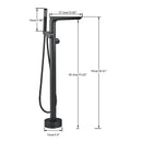 DecorBites™ Dual Handle Black Waterfall Bathtub Faucet Floor Standing Set for Bathroom