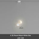 DecorBites™ Kids Star Cloud Moon Pendant Lamp with Remote Control Dimming