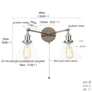DecorBites™ 2 Head LED Wall Lamps Iron Glass Bedroom Stair Light Fixtures