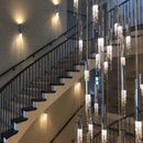 DecorBites™ Crystal Staircase Chandelier: Modern LED Lighting for Living Room, Hall, or Loft