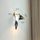 DecorBites™ Glass Shade LED Wall Light with Pull Chain Switch - Plug-In Bedroom Lamp