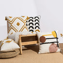 DecorBites™ Geometric Embroidery Boho Loop Tufte Cotton Canvas Cushion Cover 45x45/30x50cm