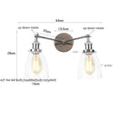 DecorBites™ 2 Head LED Wall Lamps Iron Glass Bedroom Stair Light Fixtures
