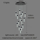 DecorBites™ Cylindrical Crystal Chandelier: Modern Villa Living Room Lamp for Stylish Interiors.