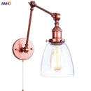 DecorBites™ Adjustable Glass Swing Arm LED Wall Sconce with Pull Chain Switch