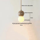 Rustic concrete and wood led hanging lamp dining room pendant