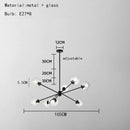 DecorBites™ Glass Chandelier with Metal Frame for Parlor, Dining Room, and Bedroom Lighting