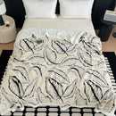 DecorBites™ Leaf Jacquard Double-Layer Flannel Blanket for Sofa and Bed