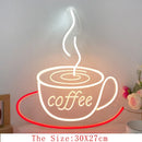 Coffee Neon Sign Luminous LED Sign for Cafe Bar Resturant USB Letter Neon Light Signs Wall Decor Beer Pub Bedroom Birthday Party